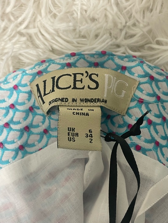 ALICE’S PIG Brooke’s Bavaria Polka Dot Button-Front Pencil Skirt Set Pastel Blue - Picture 9 of 12